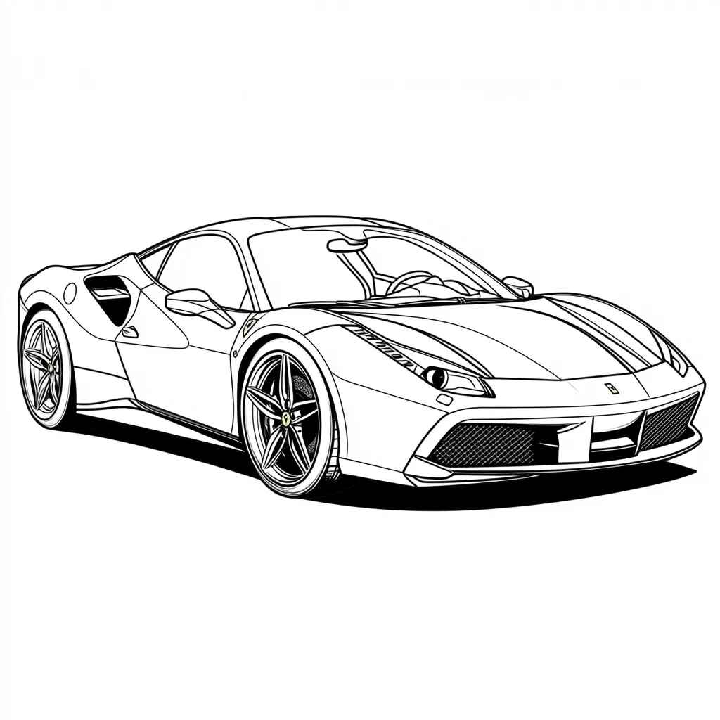 Desenho de Ferrari Desenho Colorir Imprimir 04