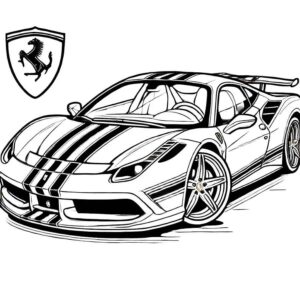 Desenho de Ferrari Desenho Colorir Imprimir 05