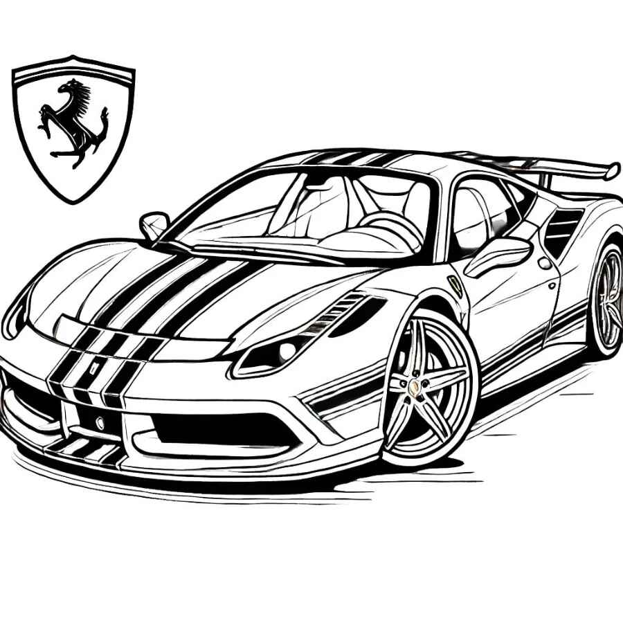 Desenho de Ferrari Desenho Colorir Imprimir 05
