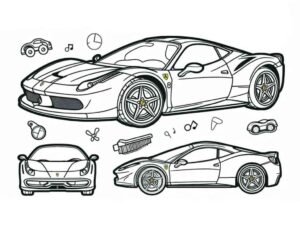 Desenho de Ferrari Desenho Colorir Imprimir 07