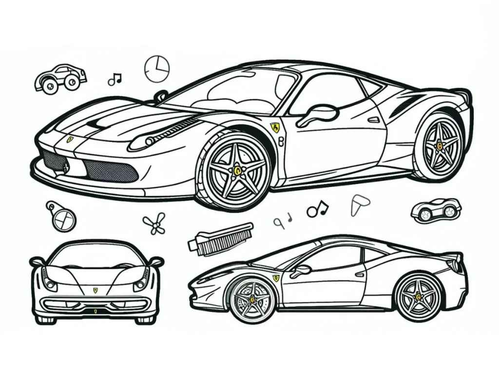 Desenho de Ferrari Desenho Colorir Imprimir 07