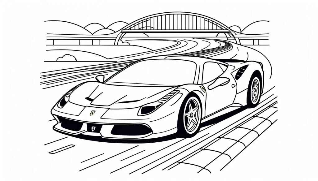 Desenho de Ferrari Desenho Colorir Imprimir 10