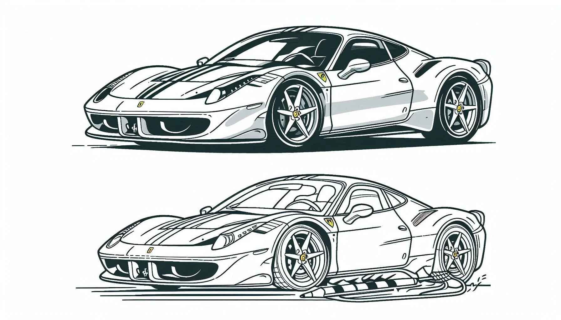 Desenho de Ferrari Desenho Colorir Imprimir 11