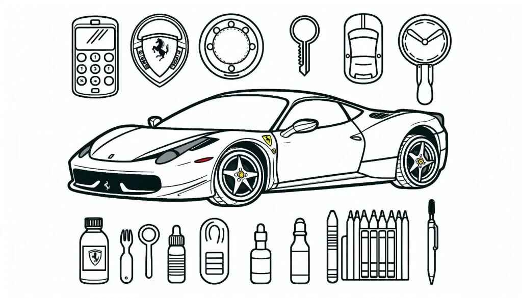 Desenho de Ferrari Desenho Colorir Imprimir 12