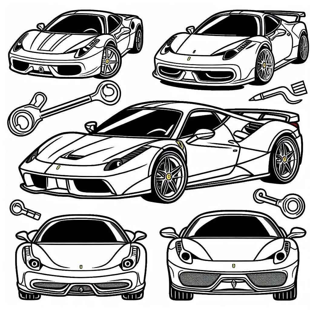 Desenho de Ferrari Desenho Colorir Imprimir 13