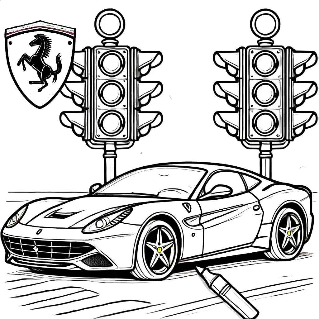 Desenho de Ferrari Desenho Colorir Imprimir 28