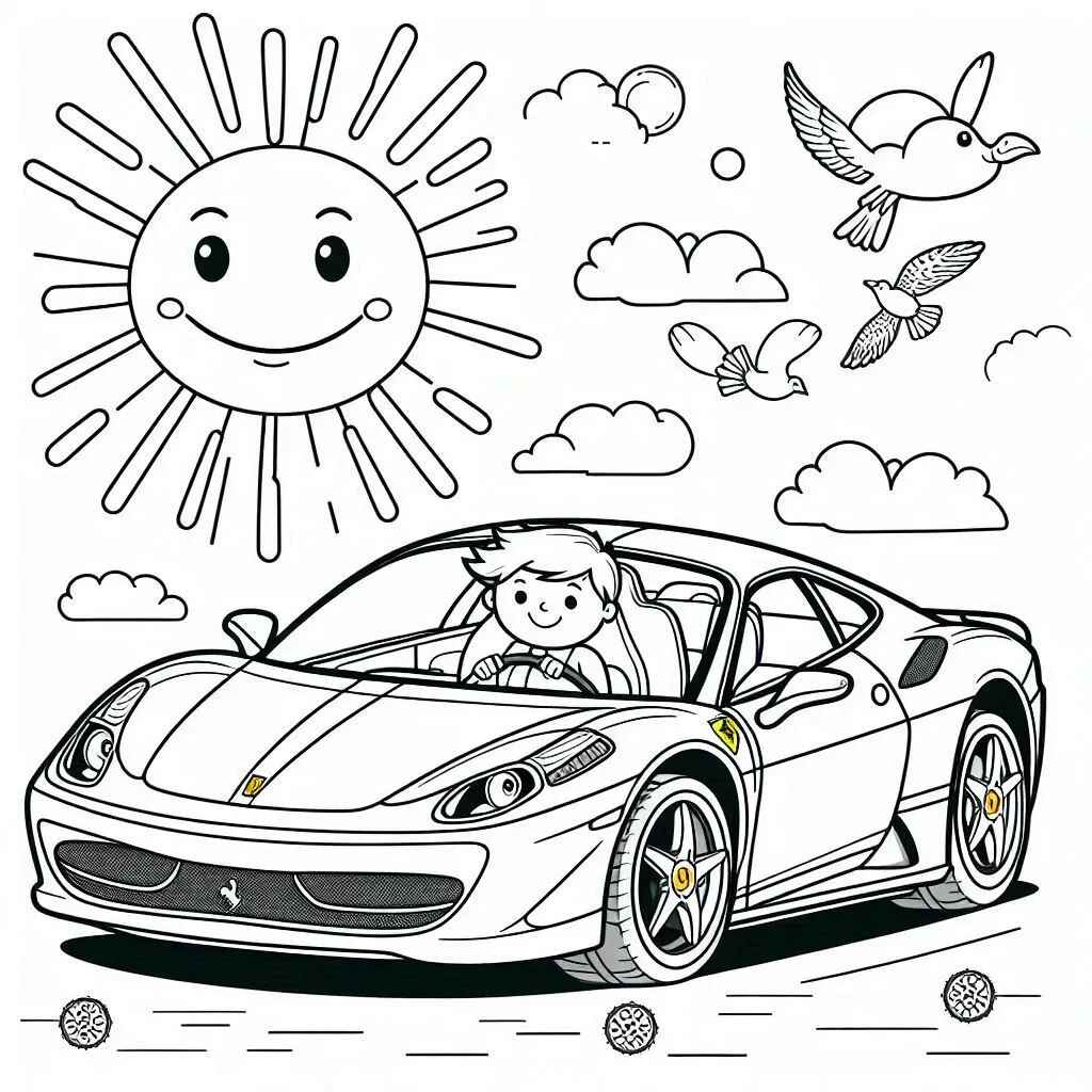 Desenho de Ferrari Desenho Colorir Imprimir 45