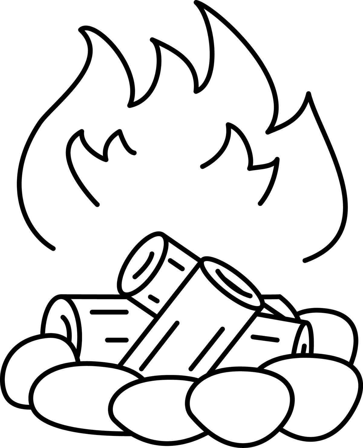 Desenho de Fogueira Desenho Colorir Imprimir 06