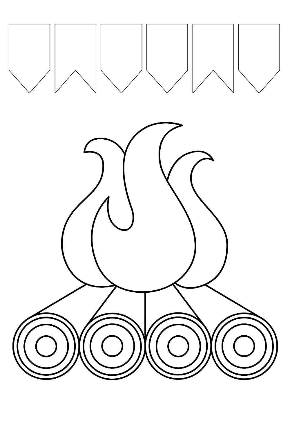 Desenho de Fogueira Desenho Colorir Imprimir 08