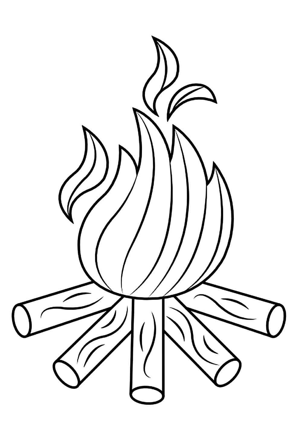 Desenho de Fogueira Desenho Colorir Imprimir 12