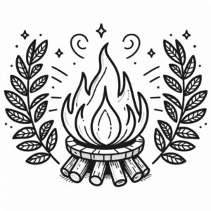 Desenho de Fogueira Desenho Colorir Imprimir 14
