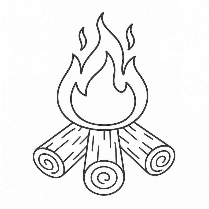 Desenho de Fogueira Desenho Colorir Imprimir 15
