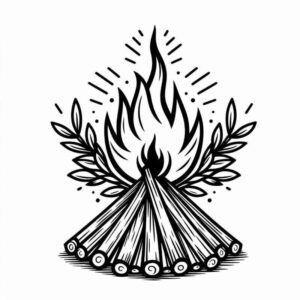 Desenho de Fogueira Desenho Colorir Imprimir 16