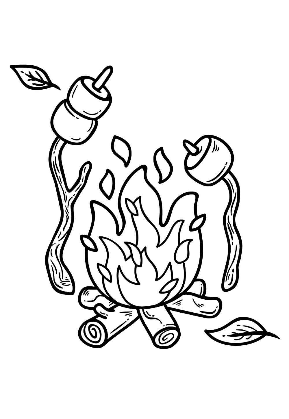 Desenho de Fogueira Desenho Colorir Imprimir 17