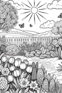 Desenho de Jardins Desenho Colorir Imprimir 08