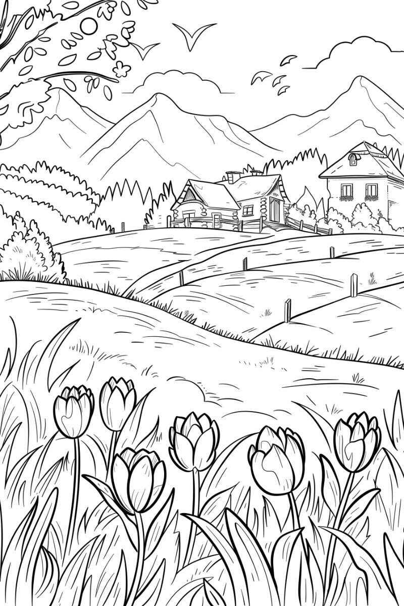 Desenho de Jardins Desenho Colorir Imprimir 24