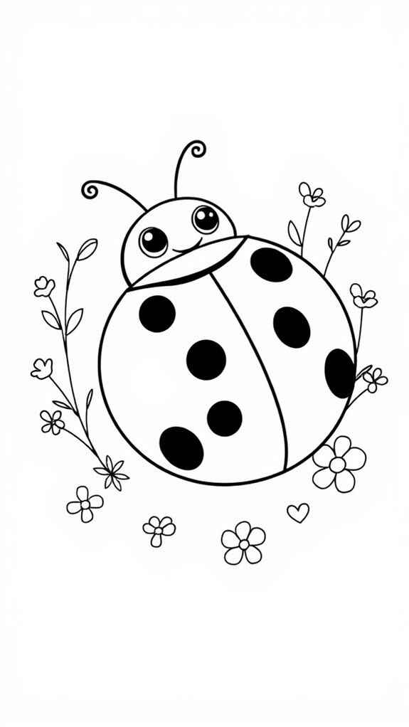 Desenho de Joaninha Desenho Colorir Imprimir 03