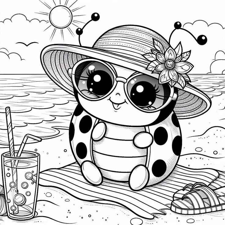 Desenho de Joaninha Desenho Colorir Imprimir 05