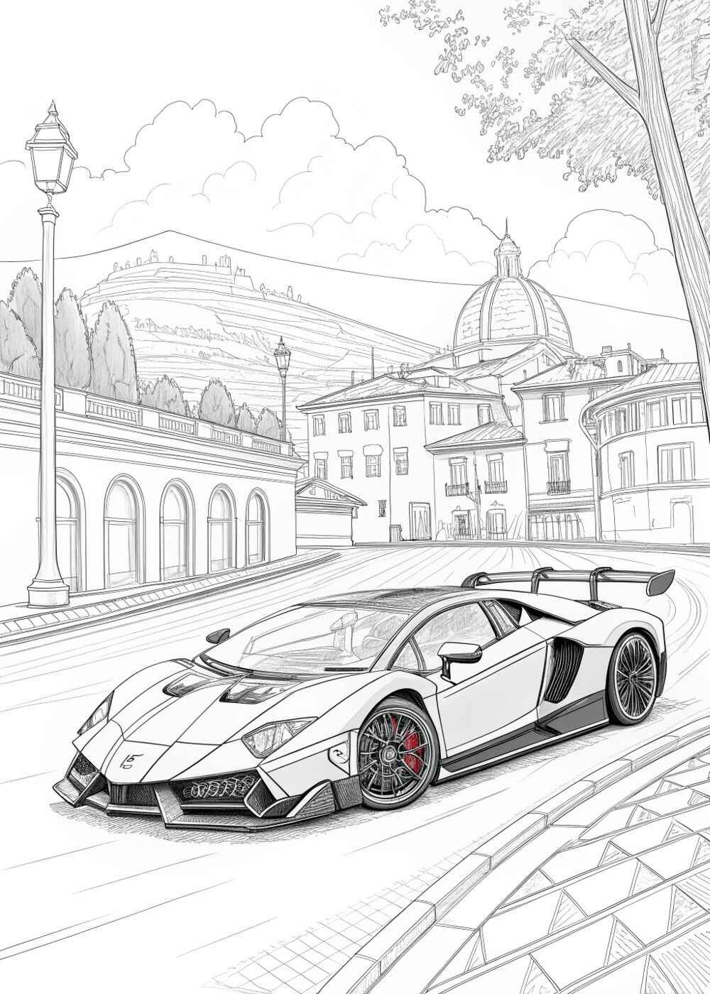 Desenho de Lamborghini Desenho Colorir Imprimir 03