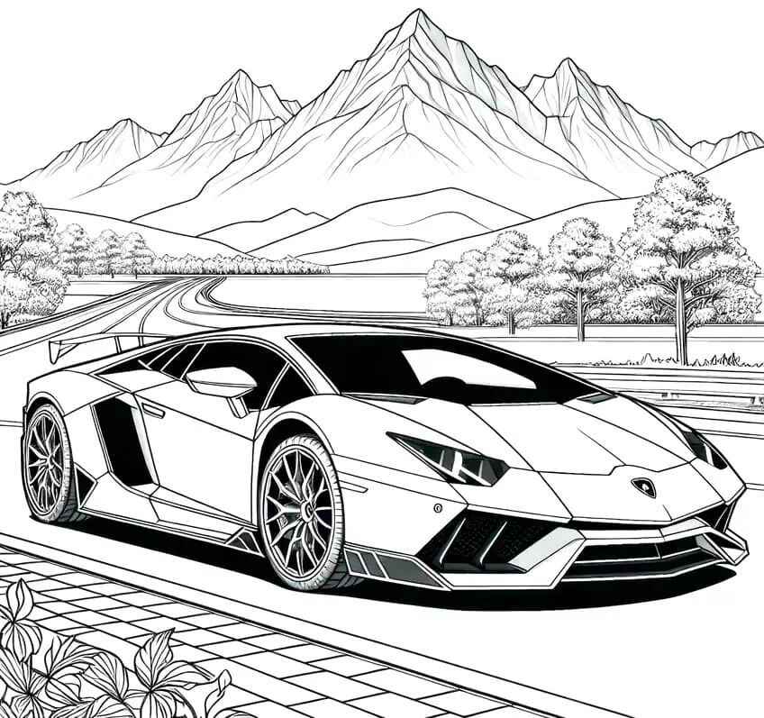 Desenho de Lamborghini Desenho Colorir Imprimir 08