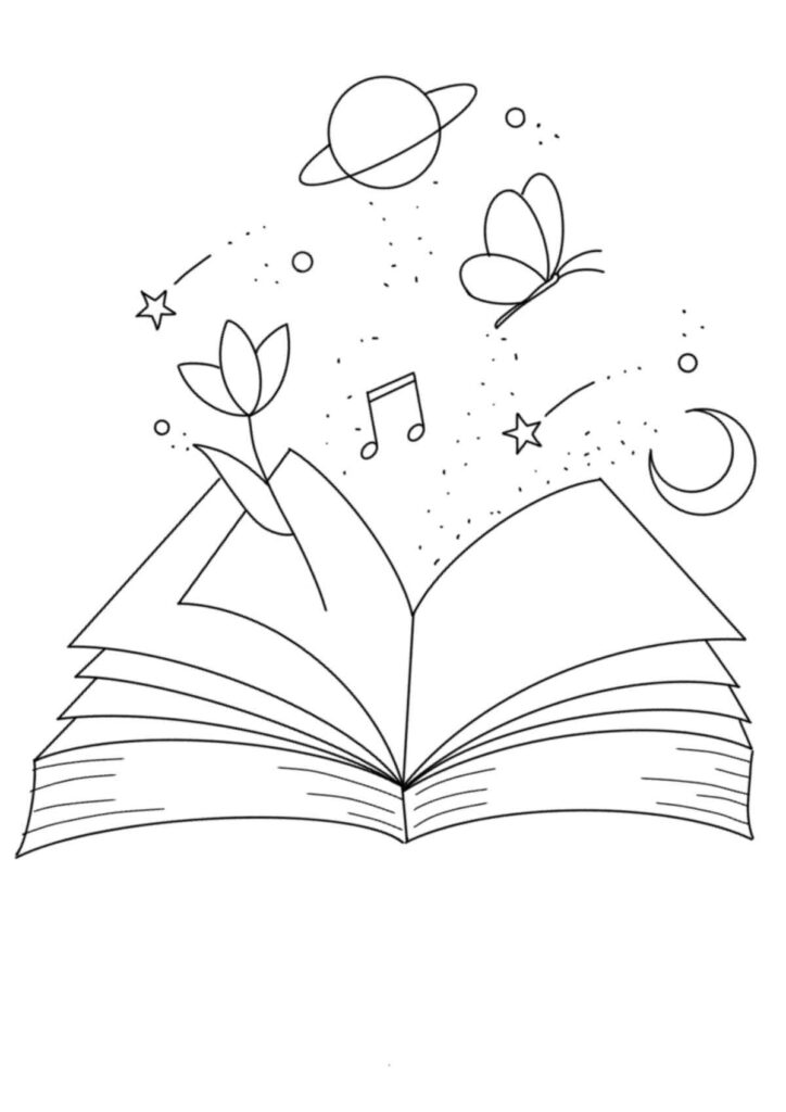 Desenhos de Livros para Imprimir e Colorir