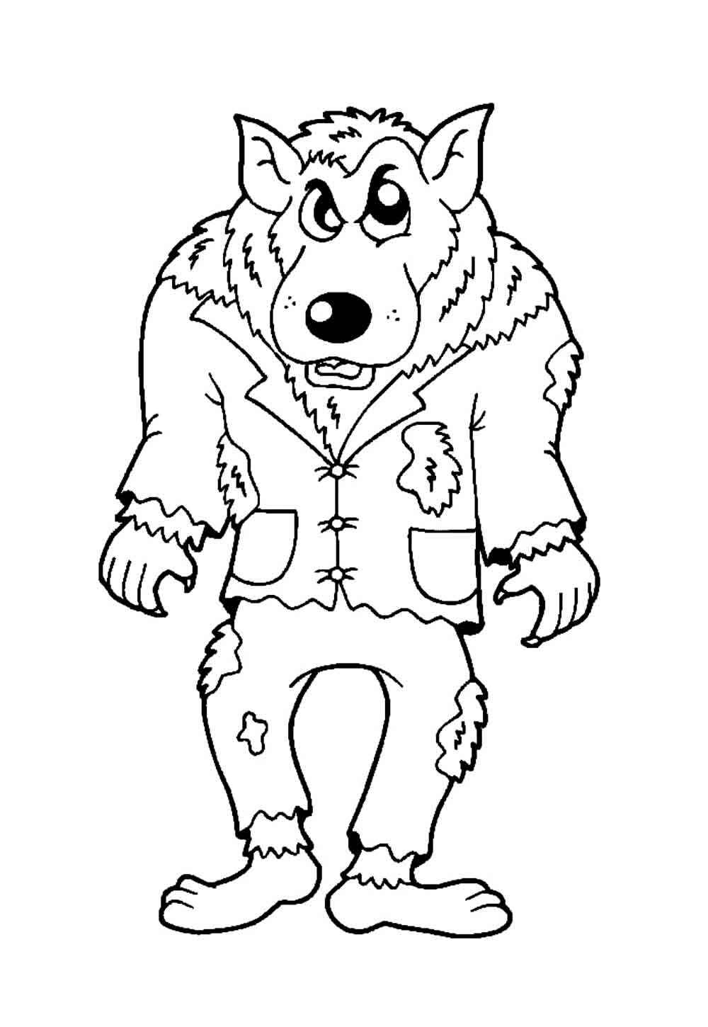 Desenho de Lobisomem Desenho Colorir Imprimir 02