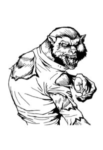 Desenho de Lobisomem Desenho Colorir Imprimir 03