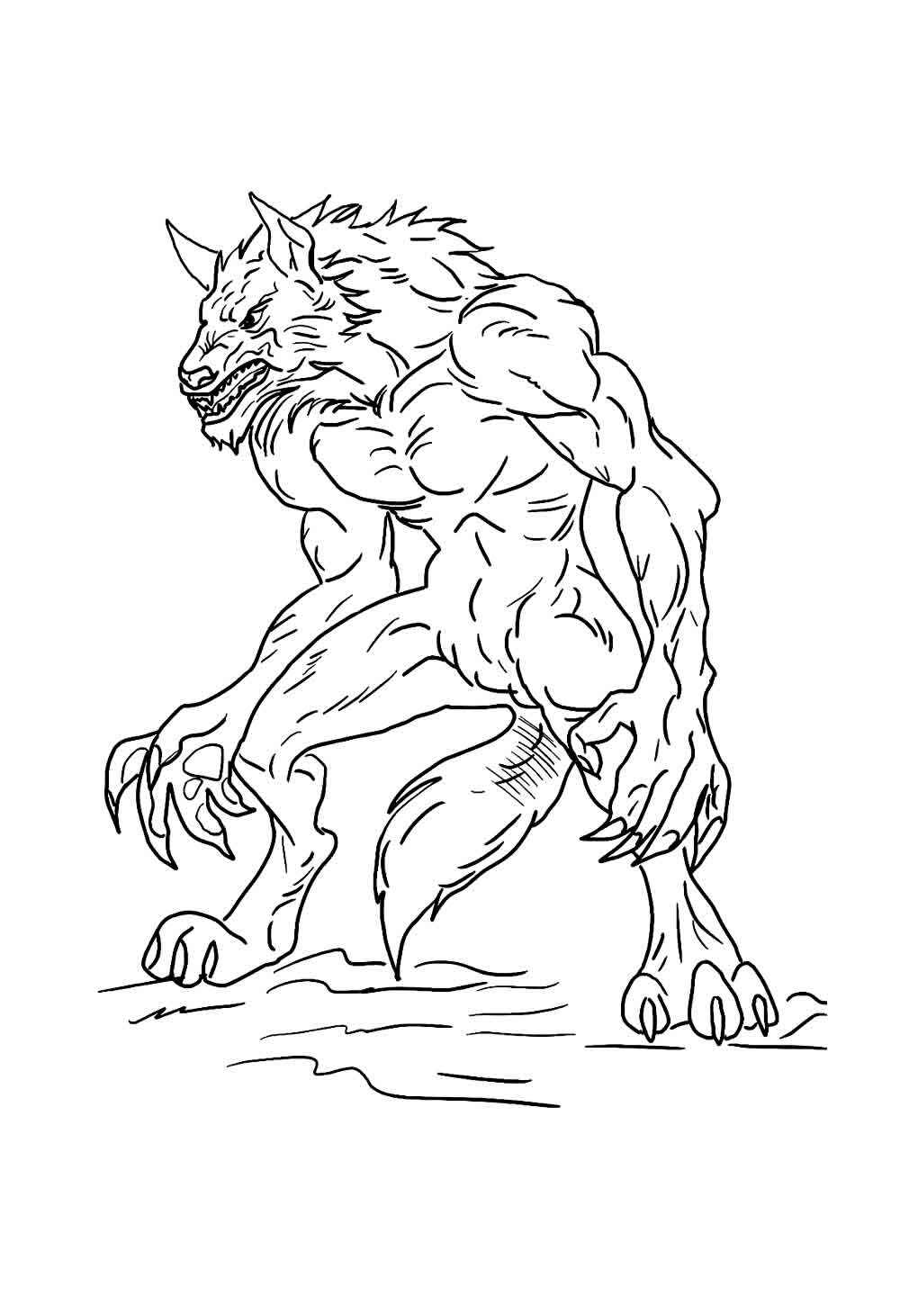 Desenho de Lobisomem Desenho Colorir Imprimir 05