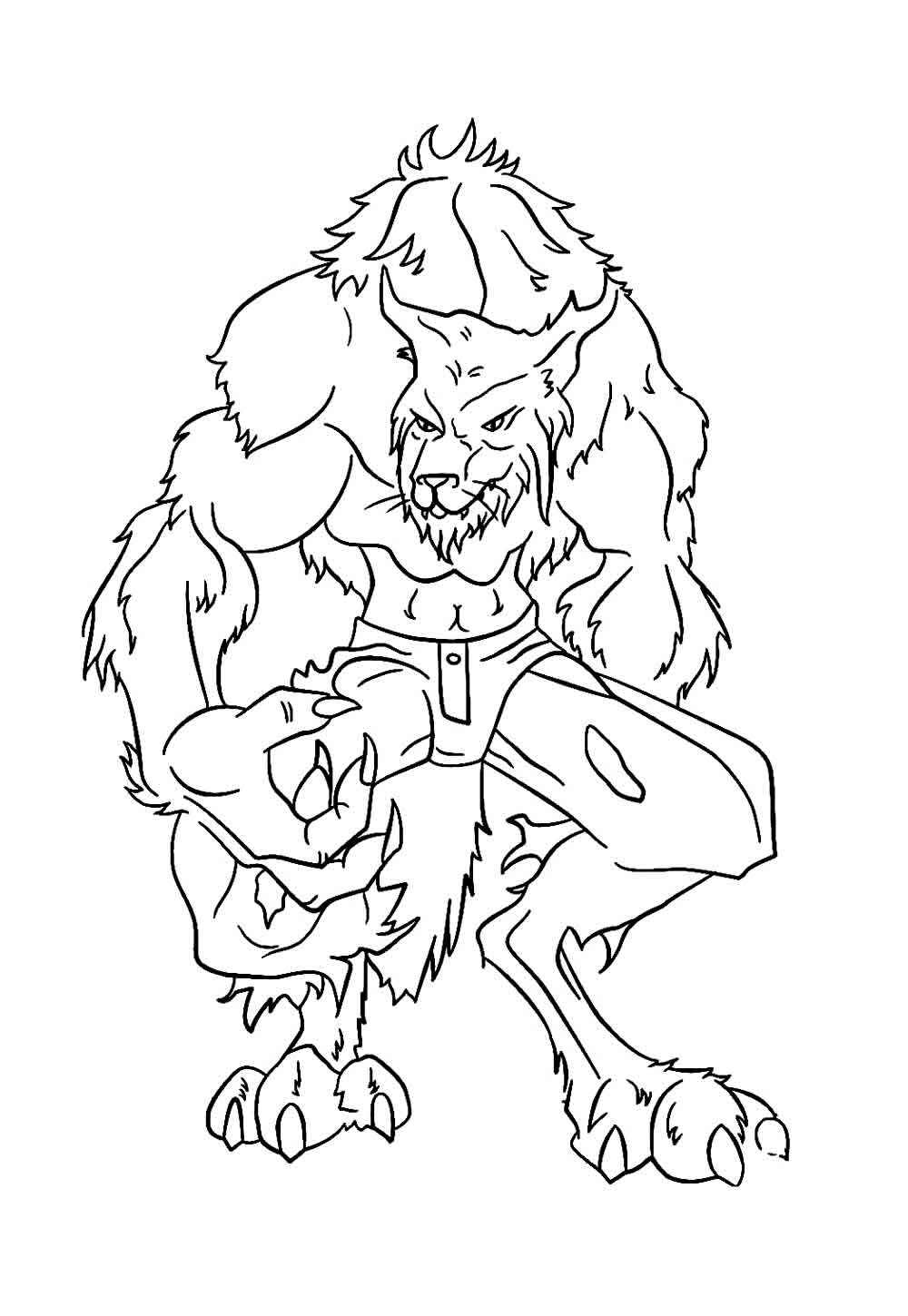 Desenho de Lobisomem Desenho Colorir Imprimir 07