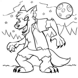 Desenho de Lobisomem Desenho Colorir Imprimir 12