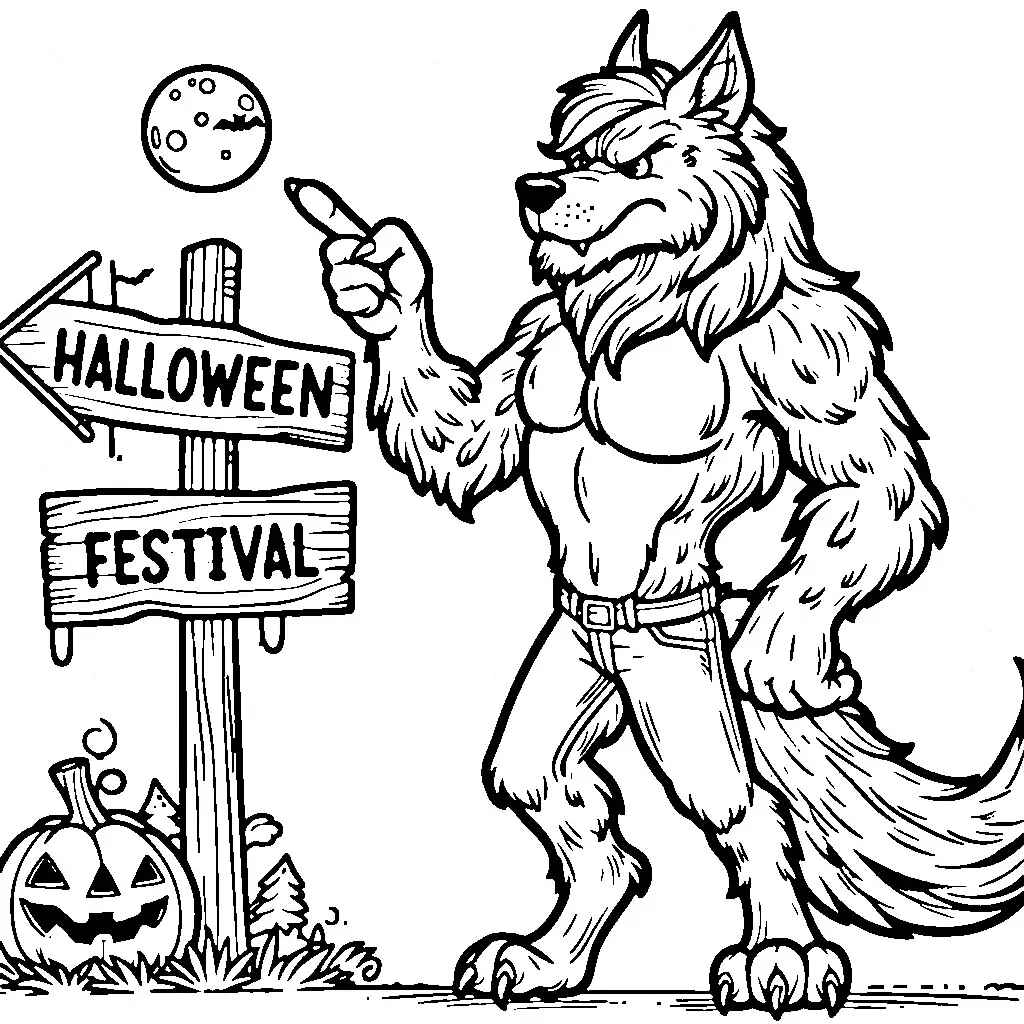 Desenho de Lobisomem Desenho Colorir Imprimir 43