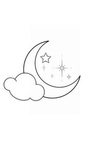 Desenho de Lua Desenho Colorir Imprimir 03