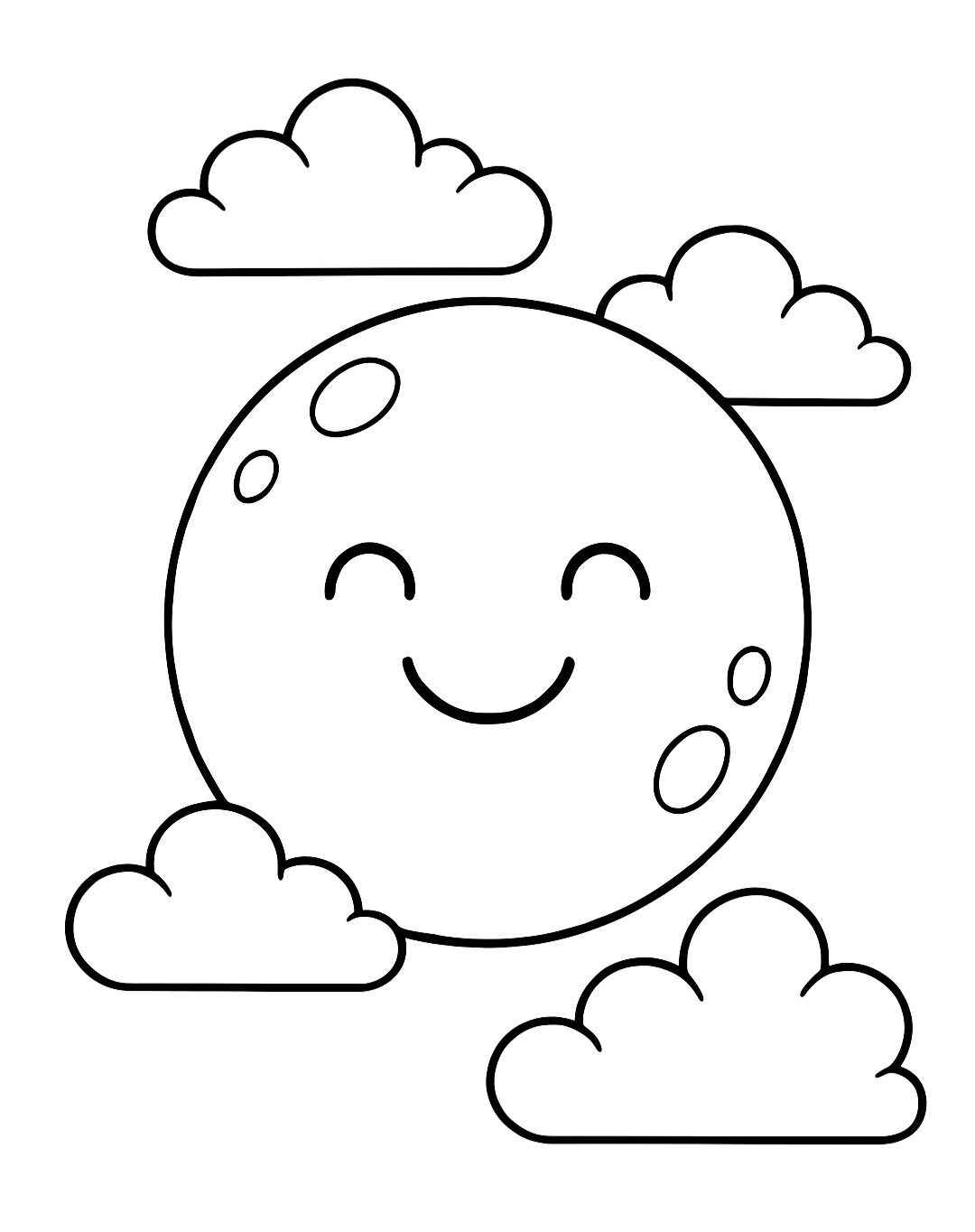 Desenho de Lua Desenho Colorir Imprimir 04