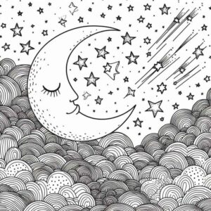 Desenho de Lua Desenho Colorir Imprimir 06