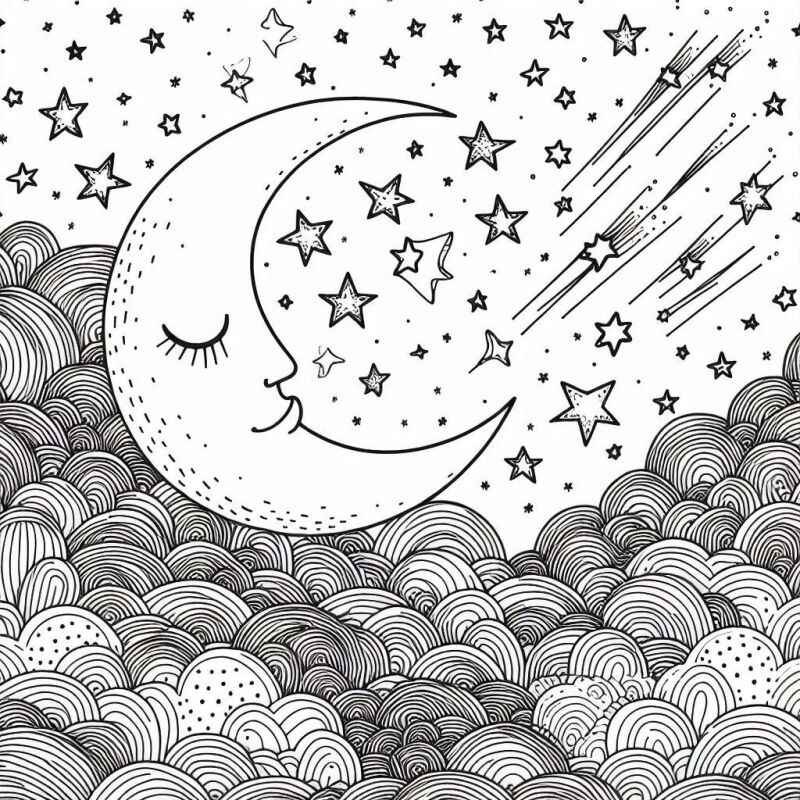 Desenho de Lua Desenho Colorir Imprimir 06