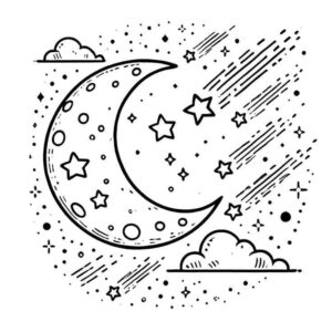 Desenho de Lua Desenho Colorir Imprimir 09