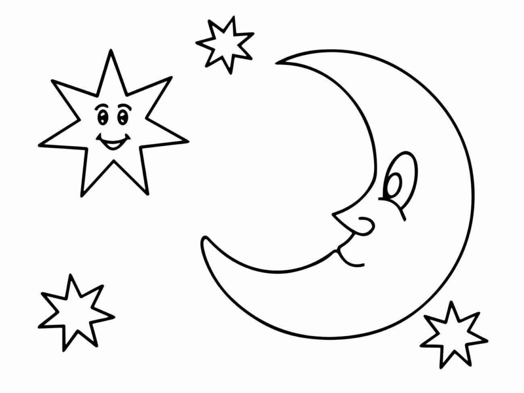 Desenhos da Lua para Imprimir e Colorir