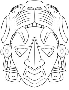 Desenho de Mascaras Africanas Desenho Colorir Imprimir 01