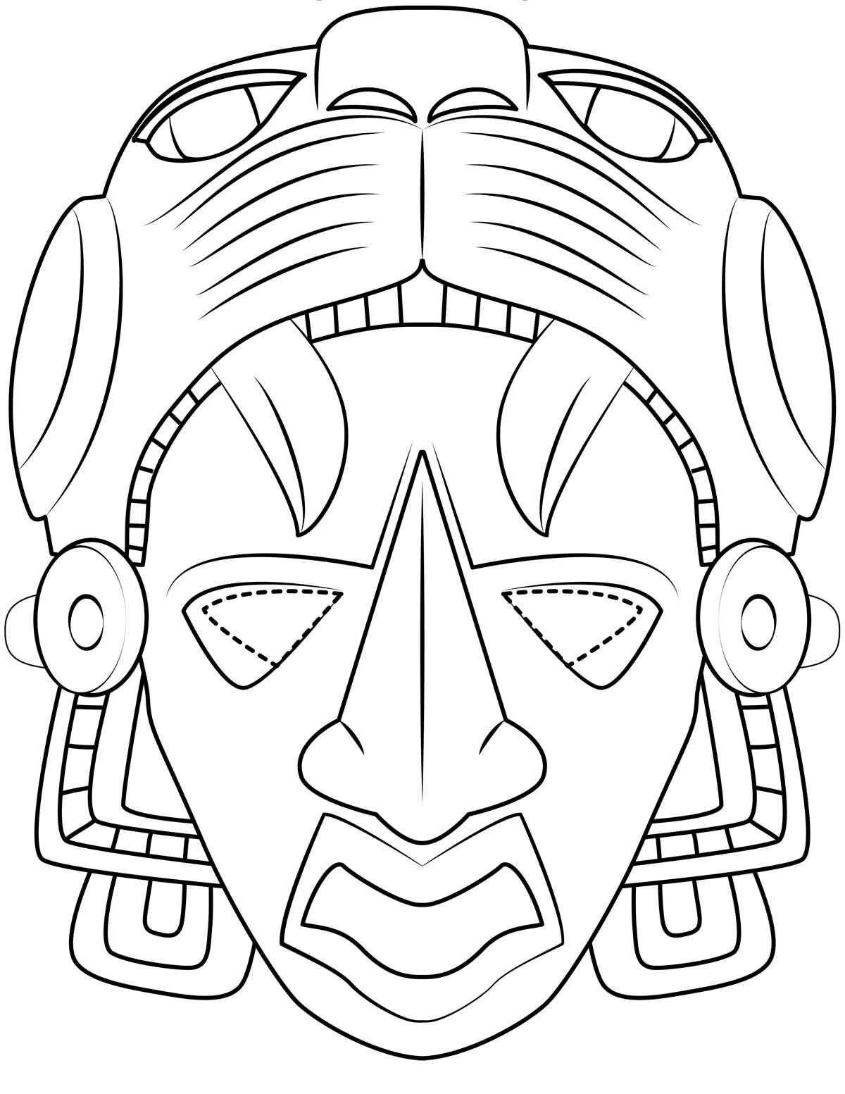 Desenho de Mascaras Africanas Desenho Colorir Imprimir 01