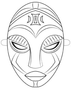 Desenho de Mascaras Africanas Desenho Colorir Imprimir 03