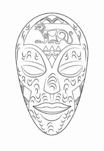 Desenho de Mascaras Africanas Desenho Colorir Imprimir 04