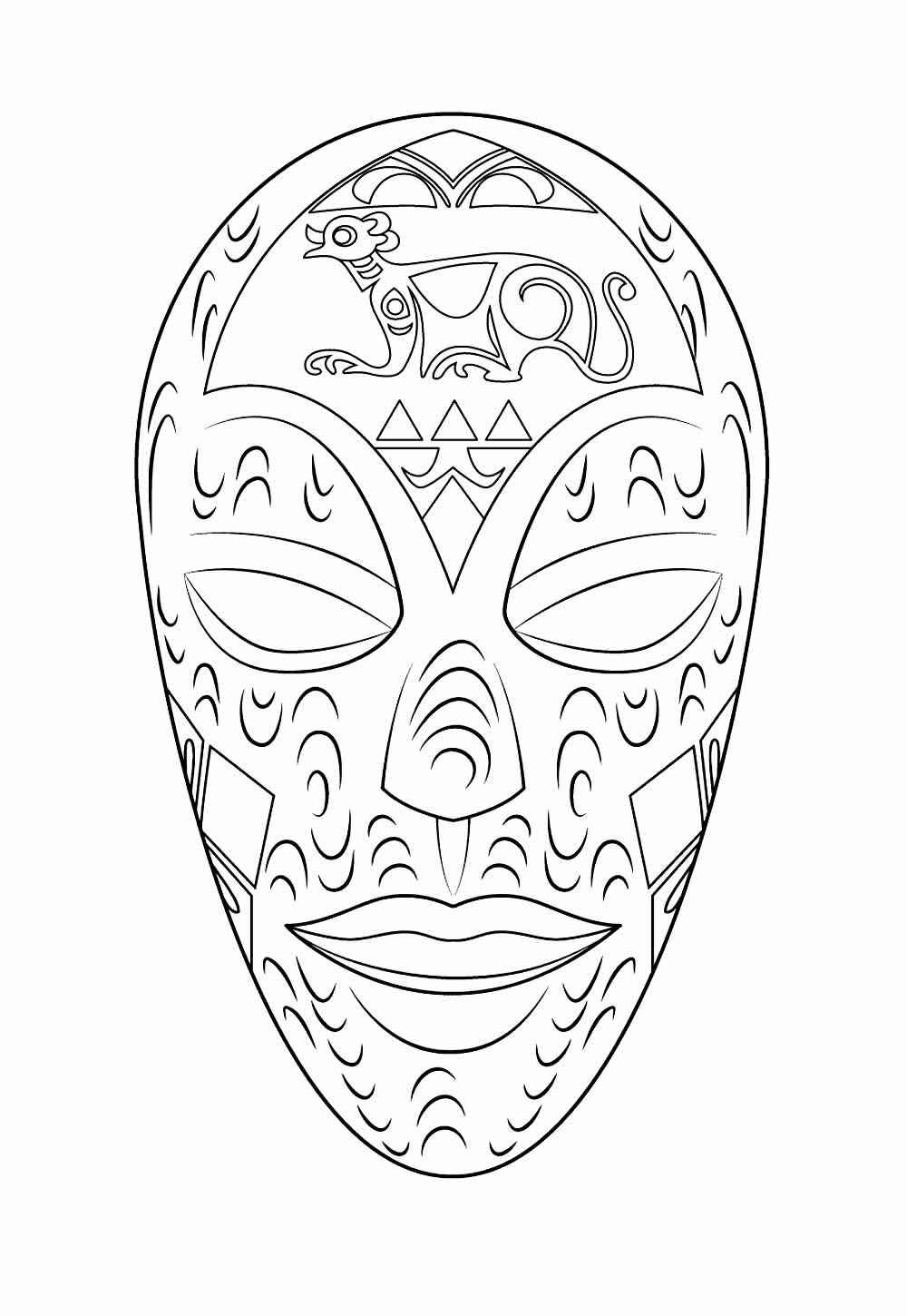 Desenho de Mascaras Africanas Desenho Colorir Imprimir 04