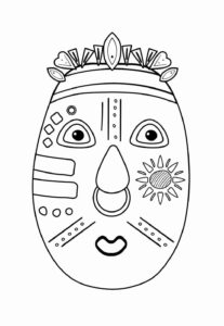 Desenho de Mascaras Africanas Desenho Colorir Imprimir 06