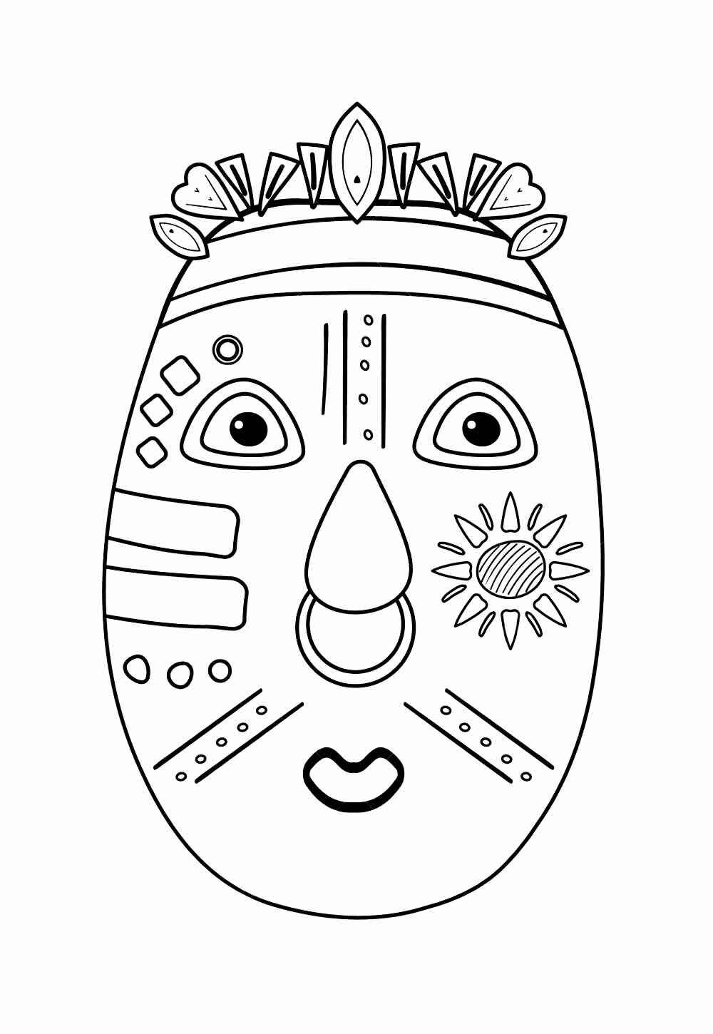Desenho de Mascaras Africanas Desenho Colorir Imprimir 06