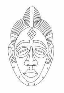 Desenho de Mascaras Africanas Desenho Colorir Imprimir 07