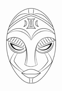 Desenho de Mascaras Africanas Desenho Colorir Imprimir 08