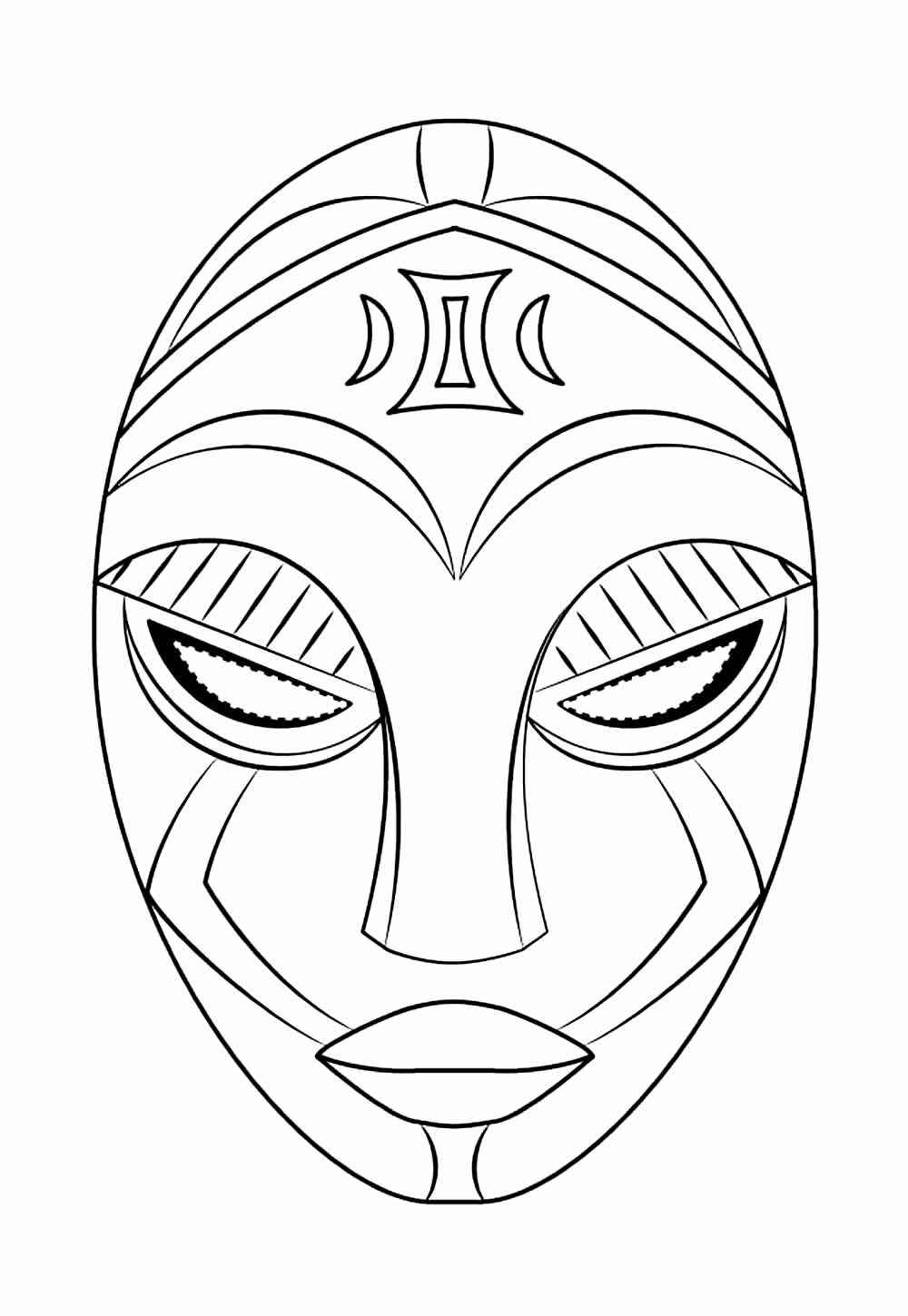 Desenho de Mascaras Africanas Desenho Colorir Imprimir 08