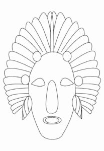 Desenho de Mascaras Africanas Desenho Colorir Imprimir 09