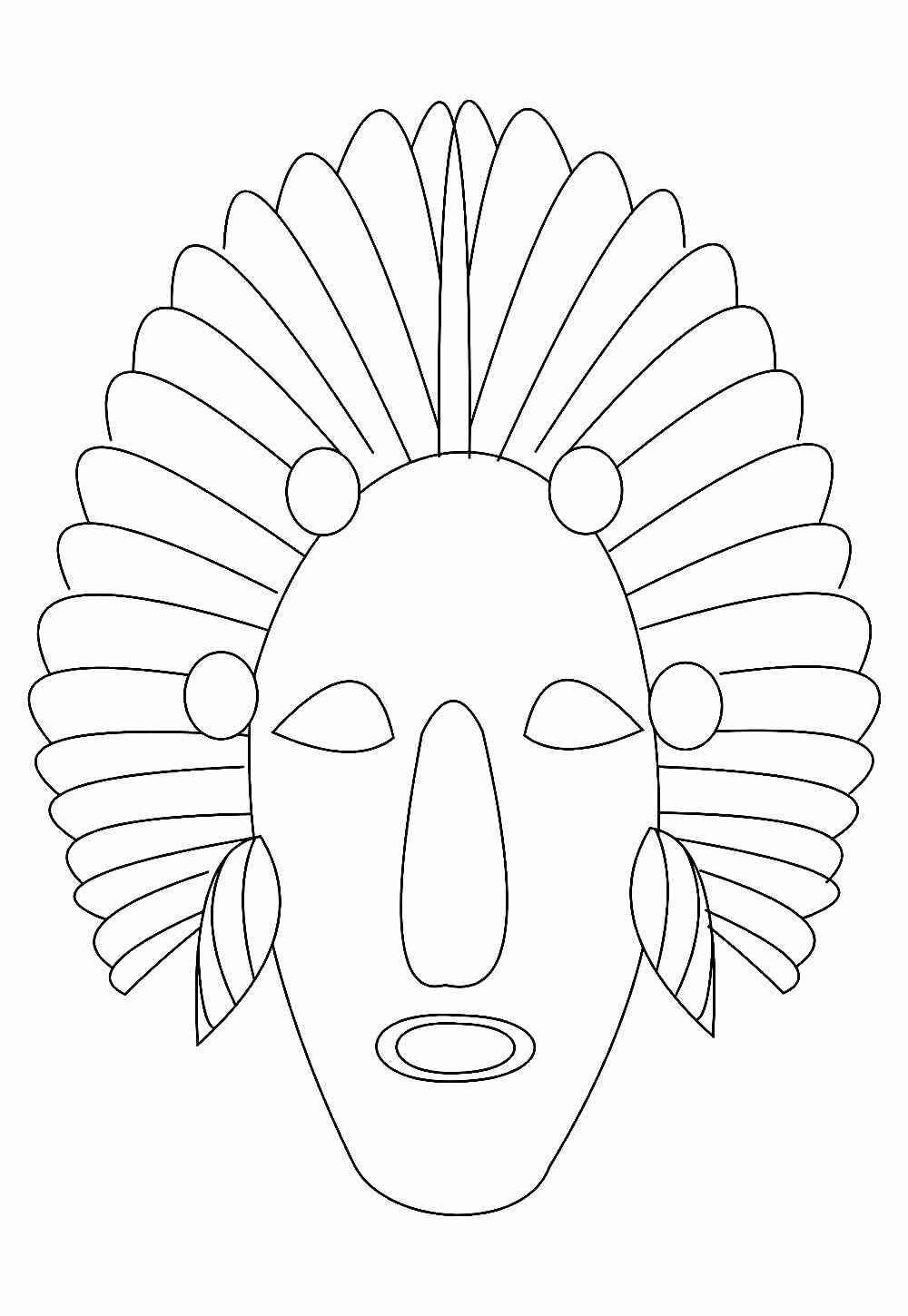Desenho de Mascaras Africanas Desenho Colorir Imprimir 09