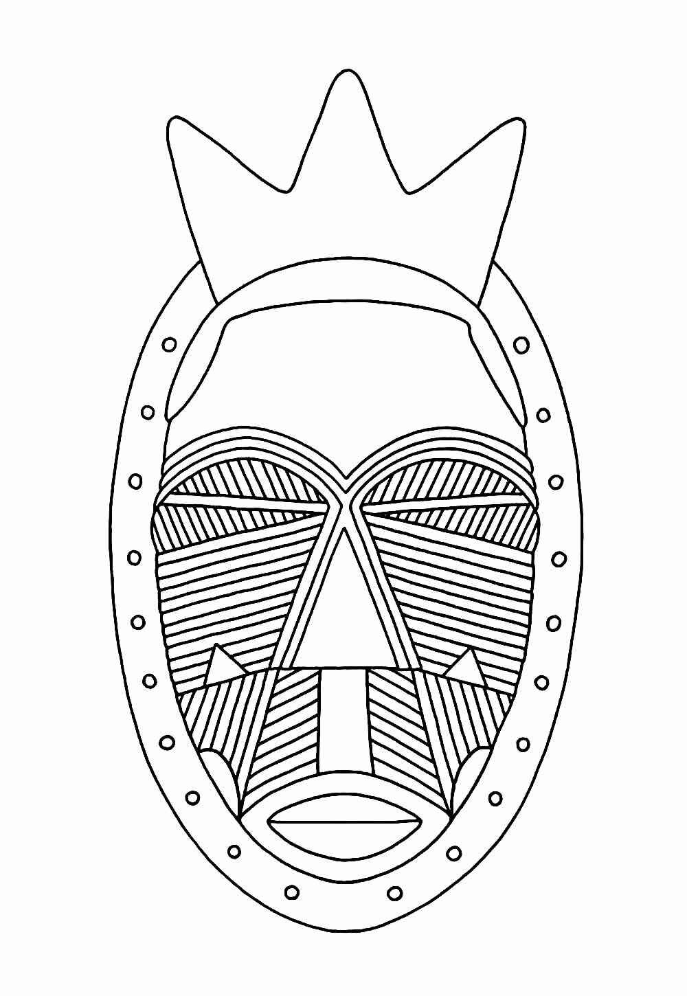 Desenho de Mascaras Africanas Desenho Colorir Imprimir 10